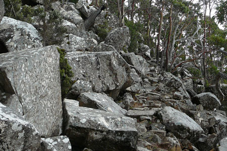 A slope of stone